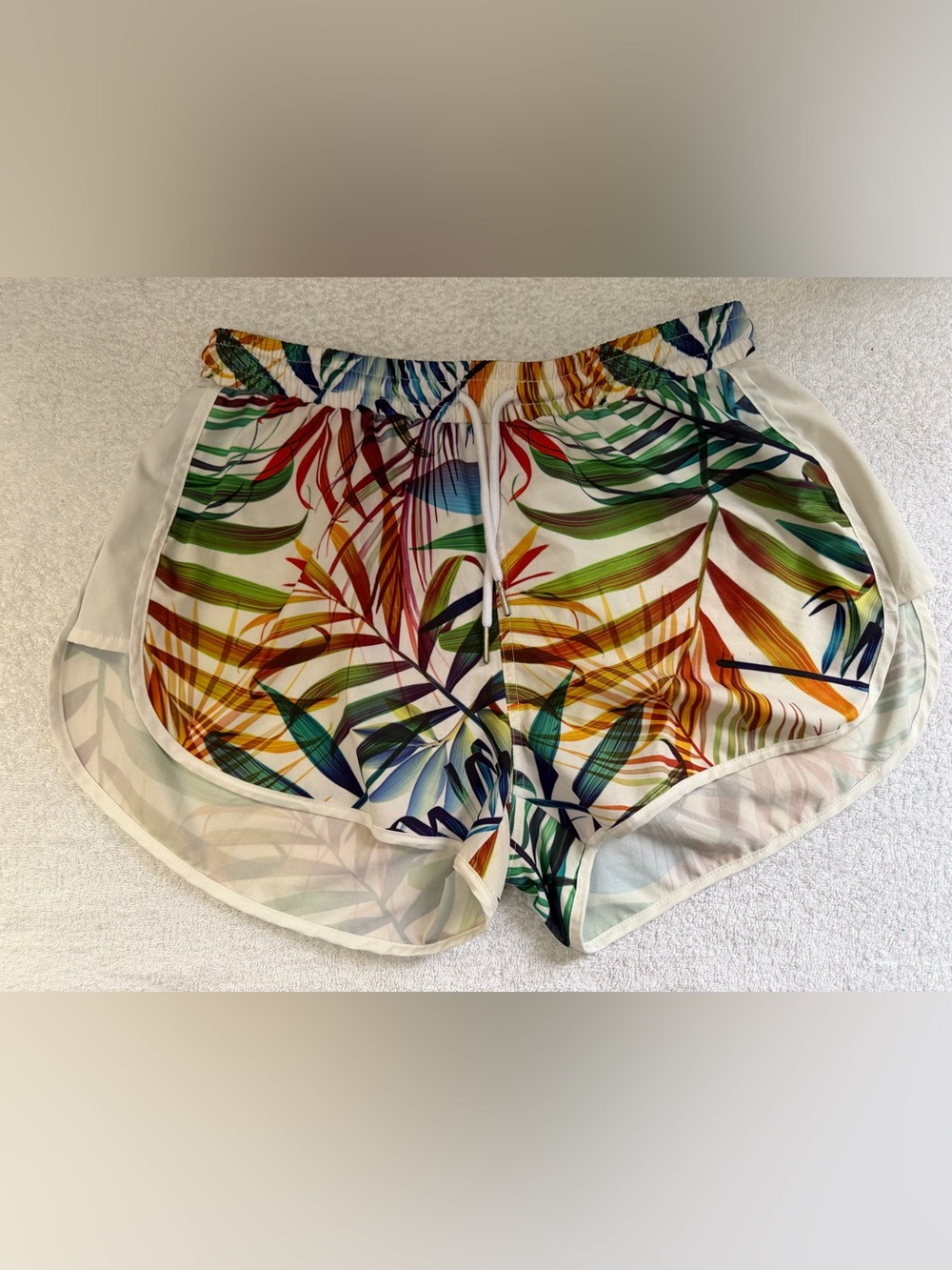 M/S Mad Style Tropical Palm Leaf Print Athletic Beach Running Dolphin Shorts